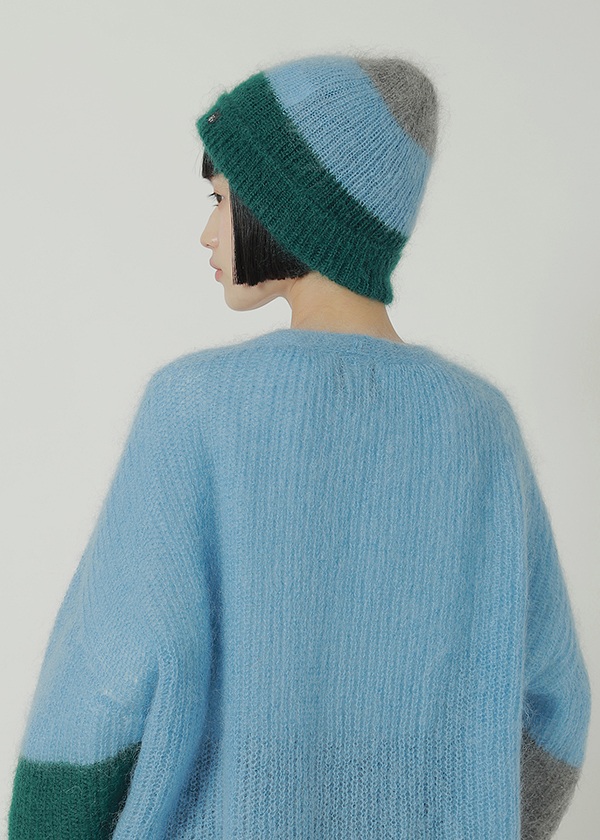 <先行予約> NYA- / COLOR BLOCK KNIT ACC / 帽子