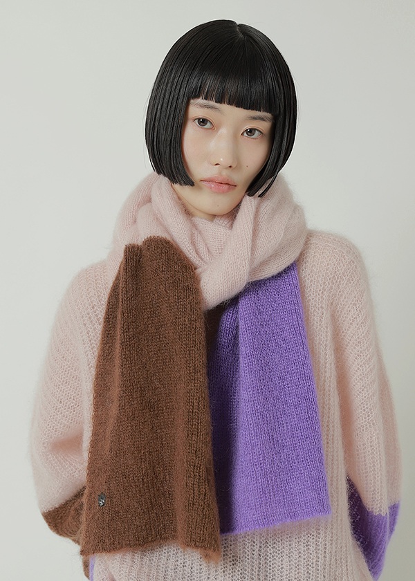 <先行予約> NYA- / COLOR BLOCK KNIT ACC / ストール