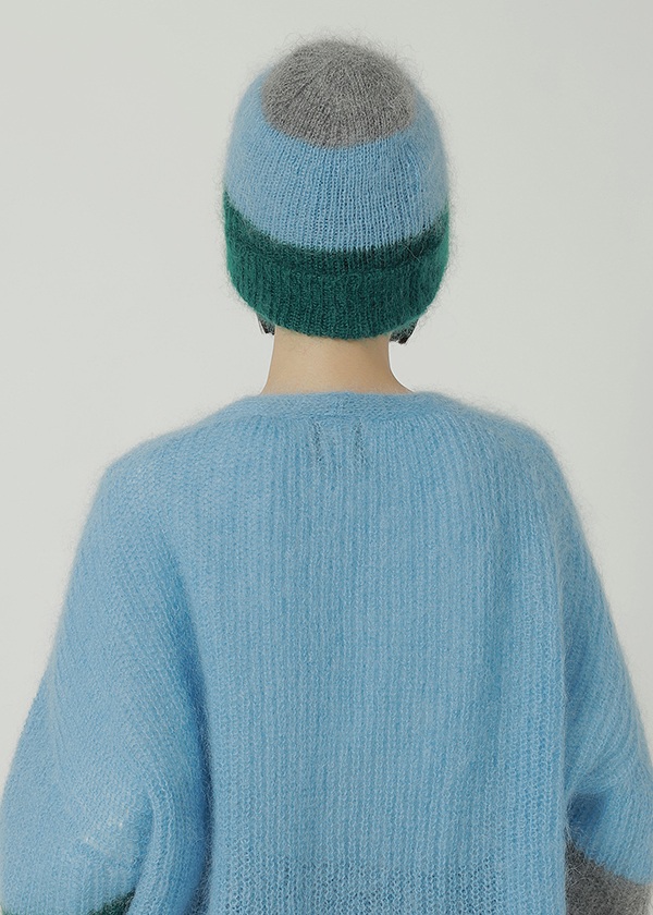<先行予約> NYA- / COLOR BLOCK KNIT ACC / 帽子