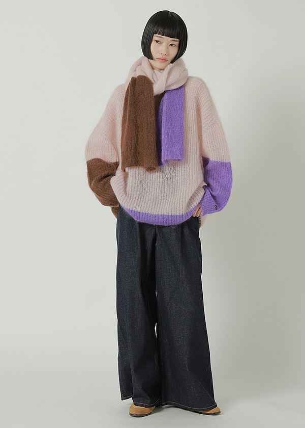 <先行予約> NYA- / COLOR BLOCK KNIT ACC / ストール