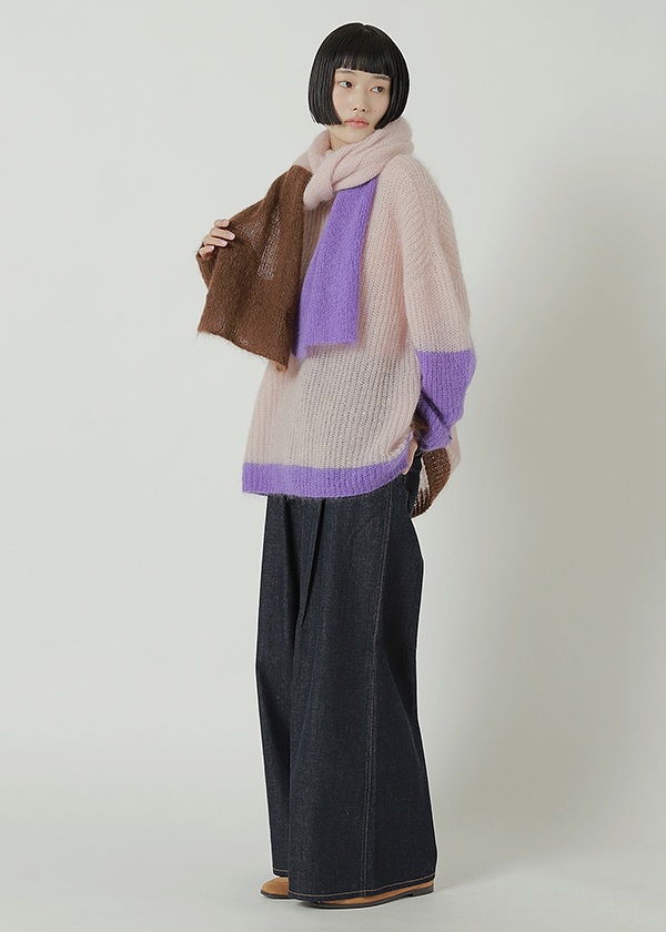 <先行予約> NYA- / COLOR BLOCK KNIT ACC / ストール