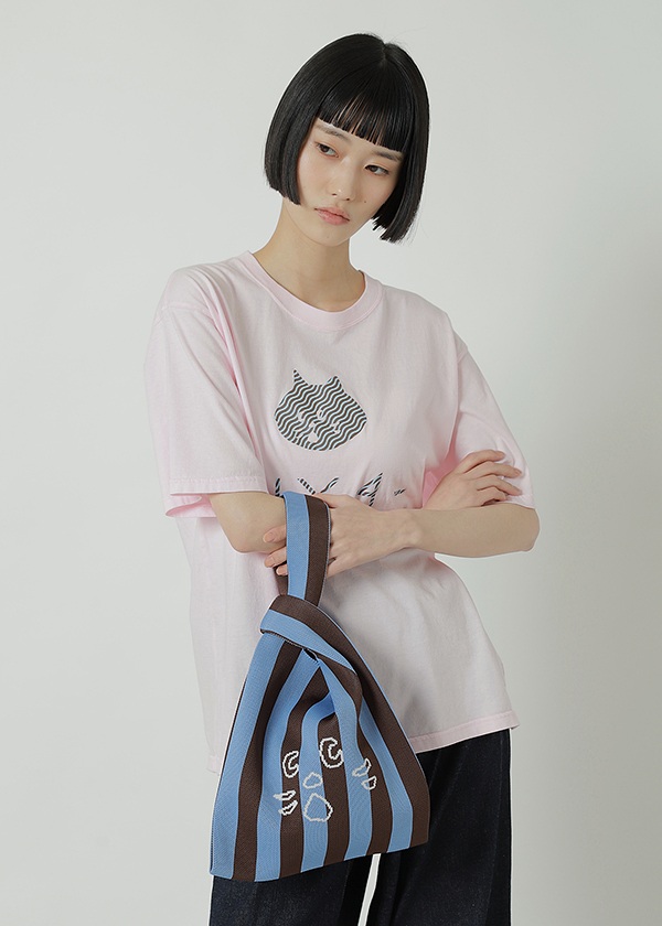 NYA- / STRIPED ONE HANDLE KNIT BAG / バッグ
