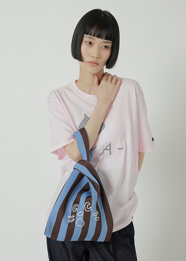 NYA- / STRIPED ONE HANDLE KNIT BAG / バッグ