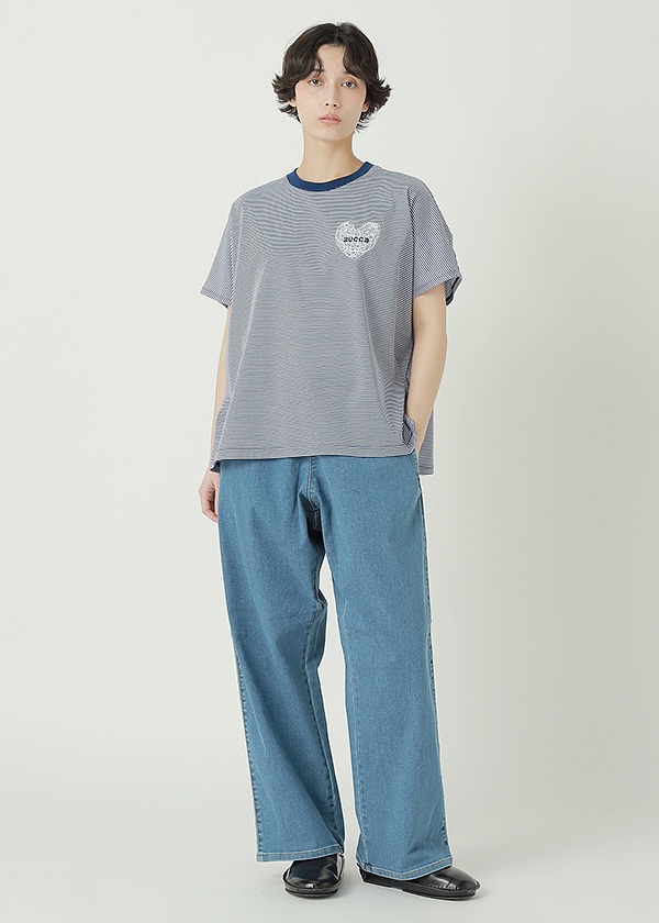 ZUCCa / HEART LOGO STRIPED T / Tシャツ