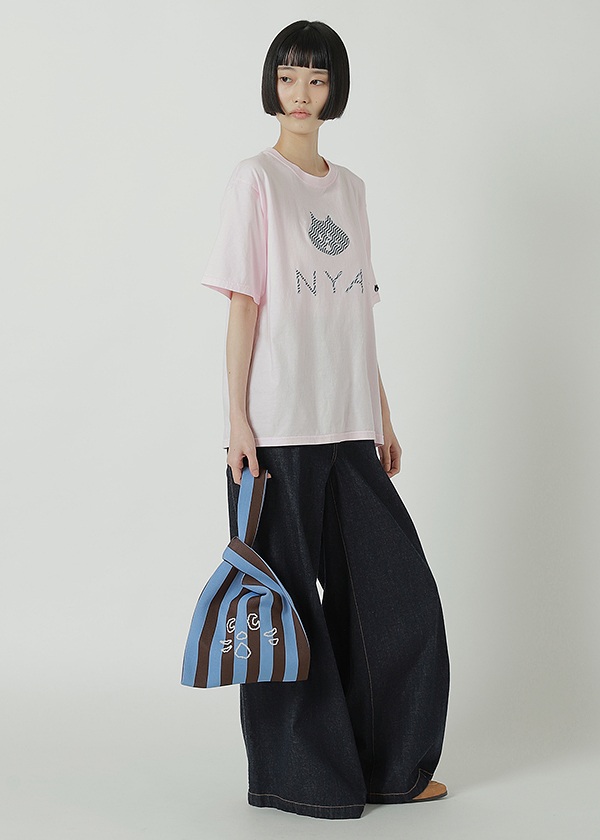 NYA- / STRIPED ONE HANDLE KNIT BAG / バッグ