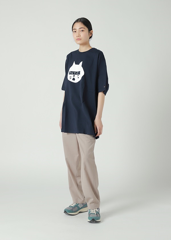 NYA- / FRONT NYA-? T / ビッグシルエットTシャツ