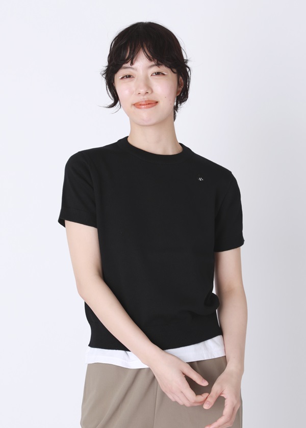 NYA- / (O) COTTON KNIT TOP / ニットトップス
