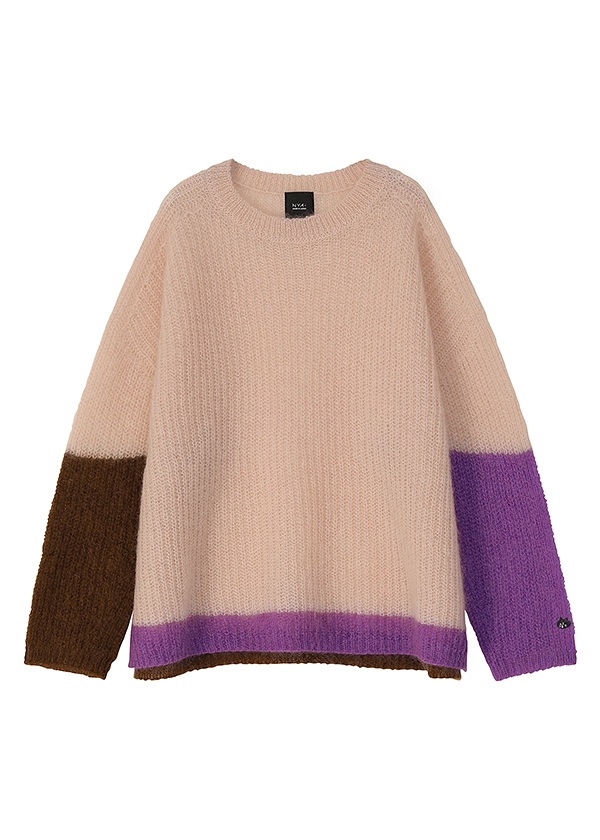 <先行予約> NYA- / COLOR BLOCK KNIT / ニットプルオーバー