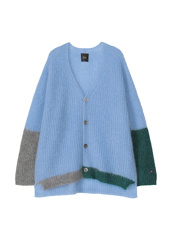 NYA- / COLOR BLOCK KNIT / ニットカーディガン