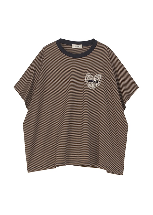 ZUCCa / HEART LOGO STRIPED T / Tシャツ