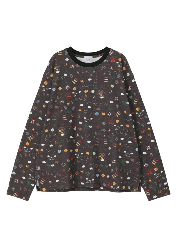 NYA- / (O) FAMILY PRINT T / ロングスリーブTシャツ