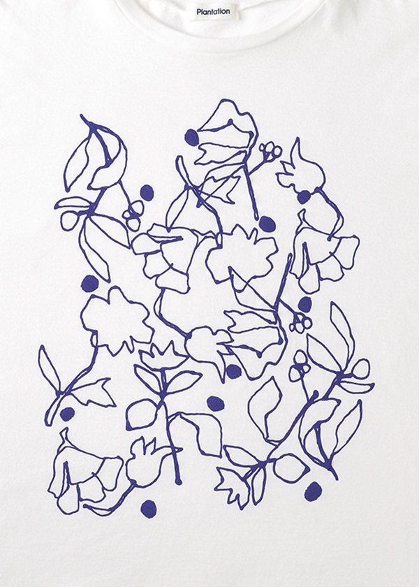 Plantation / ラインフラワードットT / カットソー