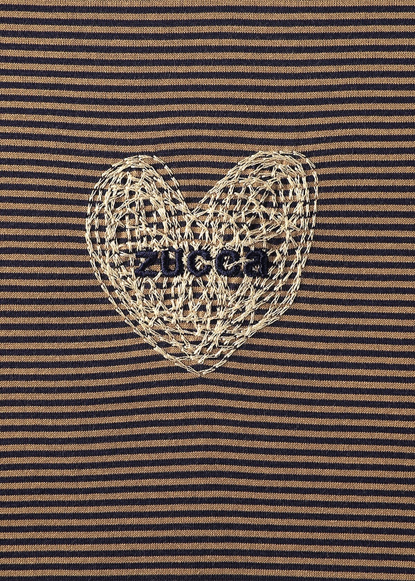 ZUCCa / HEART LOGO STRIPED T / カットソー