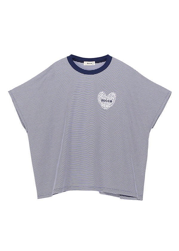 ZUCCa / HEART LOGO STRIPED T / Tシャツ