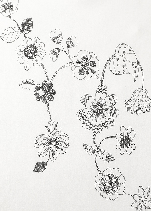ZUCCa / S DRAWING FLOWER PRINT T / Tシャツ