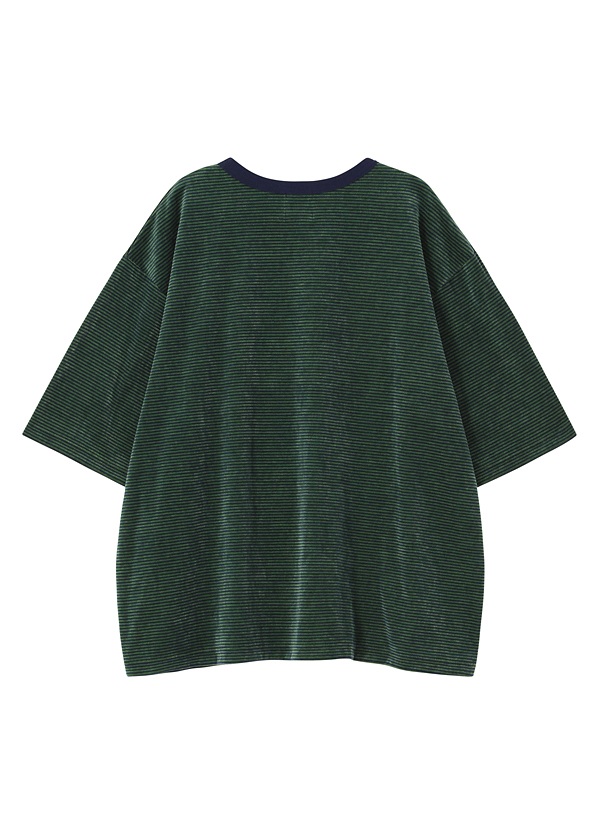 <先行予約> NYA- / LOOSE VELOUR STRIPED T / Tシャツ
