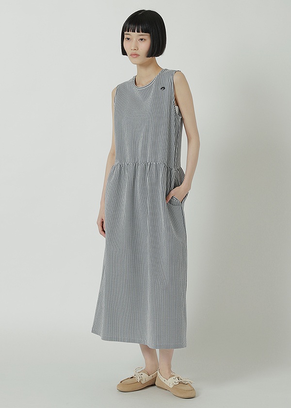 NYA- / SEERSUCKER STRIPED DRESS / ワンピース