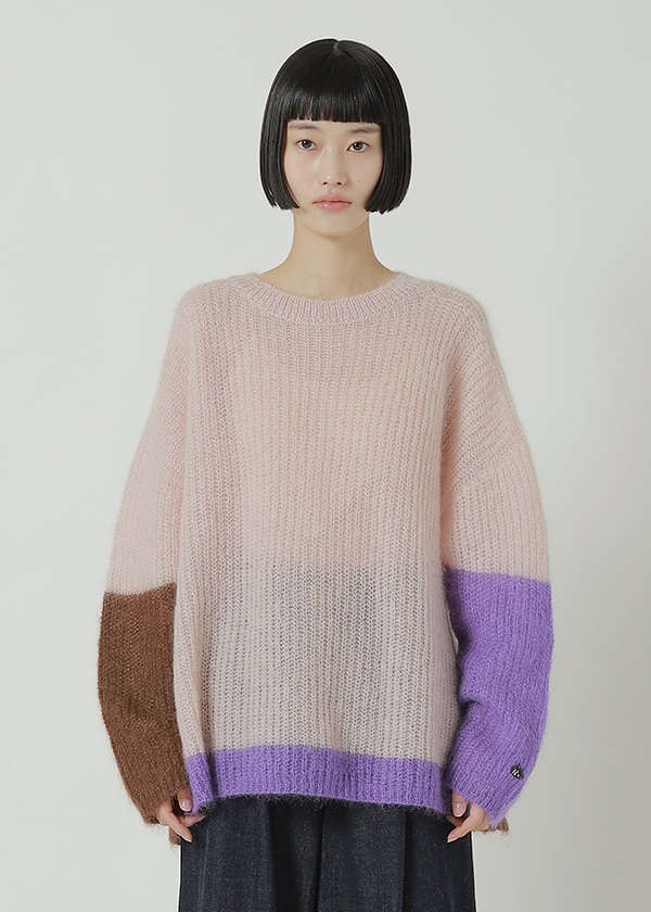 <先行予約> NYA- / COLOR BLOCK KNIT / ニットプルオーバー
