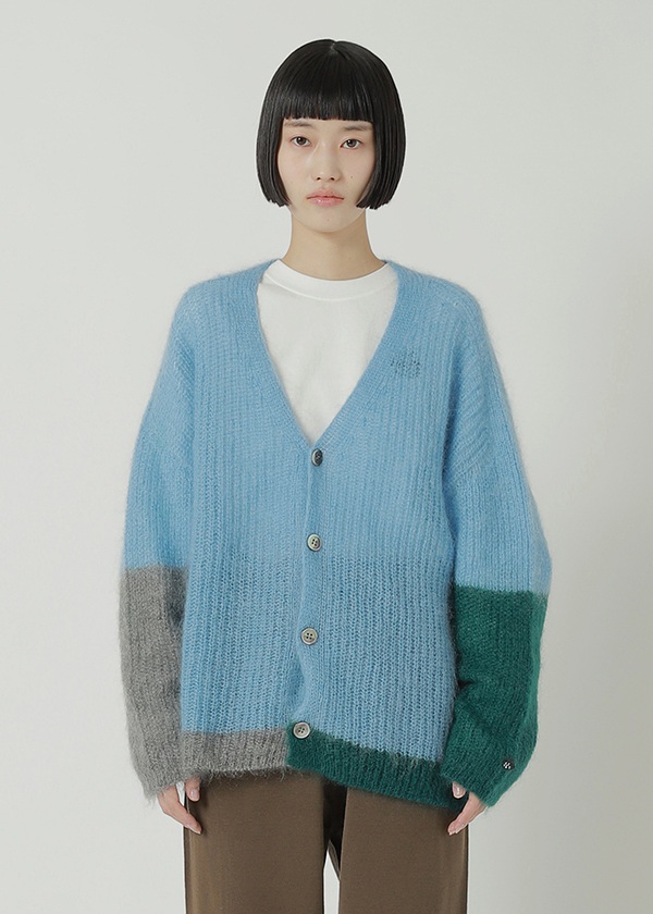 <先行予約> NYA- / COLOR BLOCK KNIT / ニットカーディガン