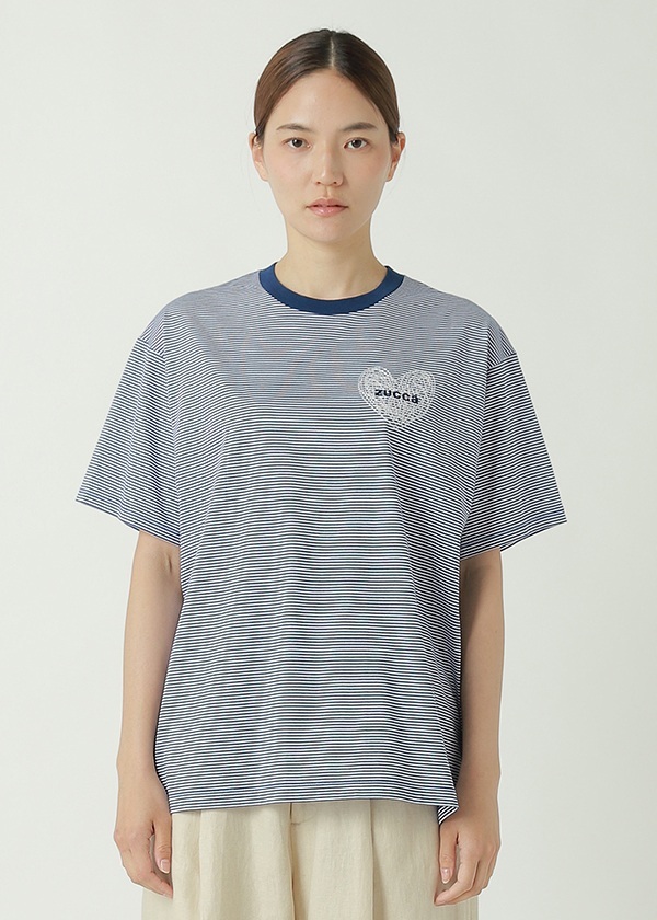 ZUCCa / PO HEART LOGO STRIPED T / Tシャツ