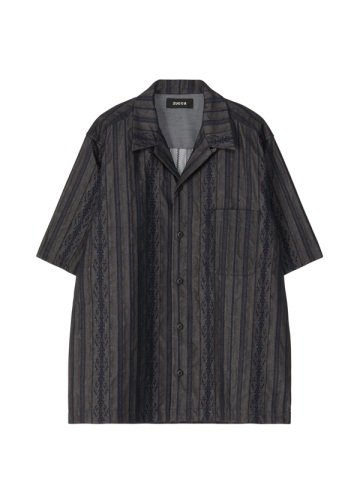 ZUCCa / P メンズ デニムチュールエンブロイダリー / シャツ