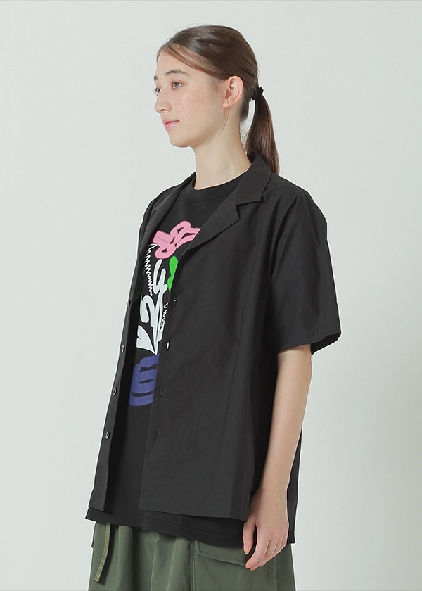 NYA- / OPEN COLLAR SHIRT / �n�[�t�X���[�u�V���c