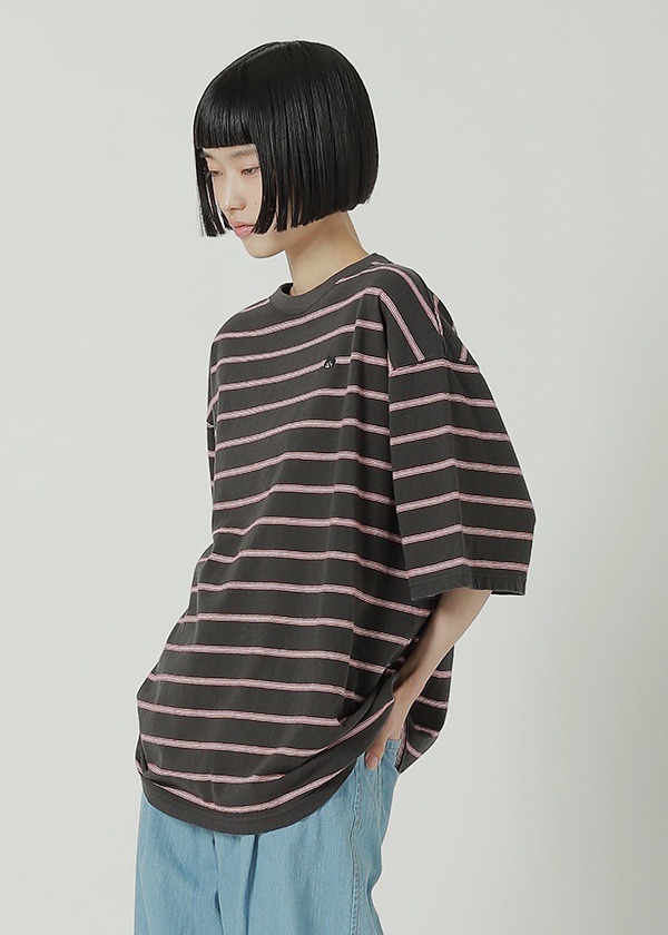 <��s�\��> NYA- / MULTI STRIPED T / T�V���c
