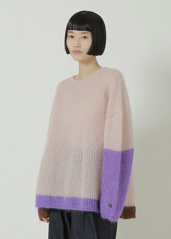 <��s�\��> NYA- / COLOR BLOCK KNIT / �j�b�g�v���I�[�o�[