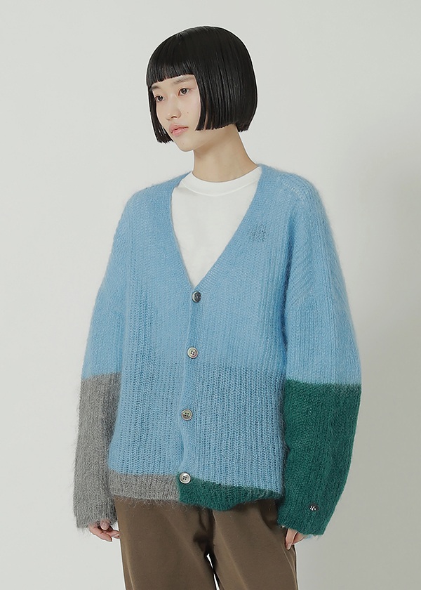 <��s�\��> NYA- / COLOR BLOCK KNIT / �j�b�g�J�[�f�B�K��