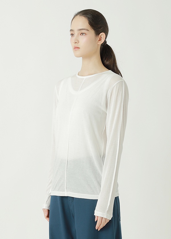 ZUCCa / S SHEER RIB KNIT / �J�b�g�\�[