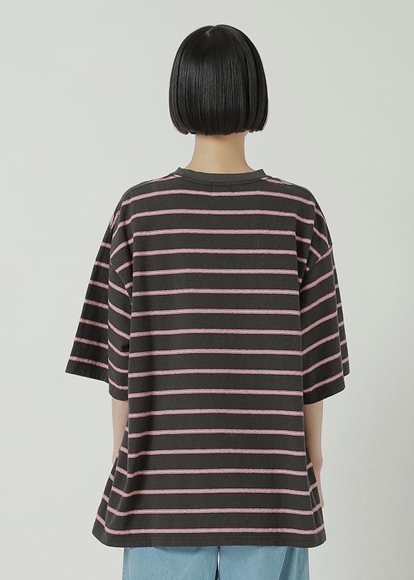 <��s�\��> NYA- / MULTI STRIPED T / T�V���c
