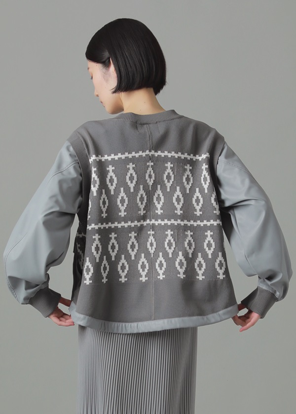 ZUCCa / P ニットドッキング / ブルゾン(M black(26)): ZUCCa| A ZUCCa / P ニットドッキング / ブルゾン(M black(26)): ZUCCa| A