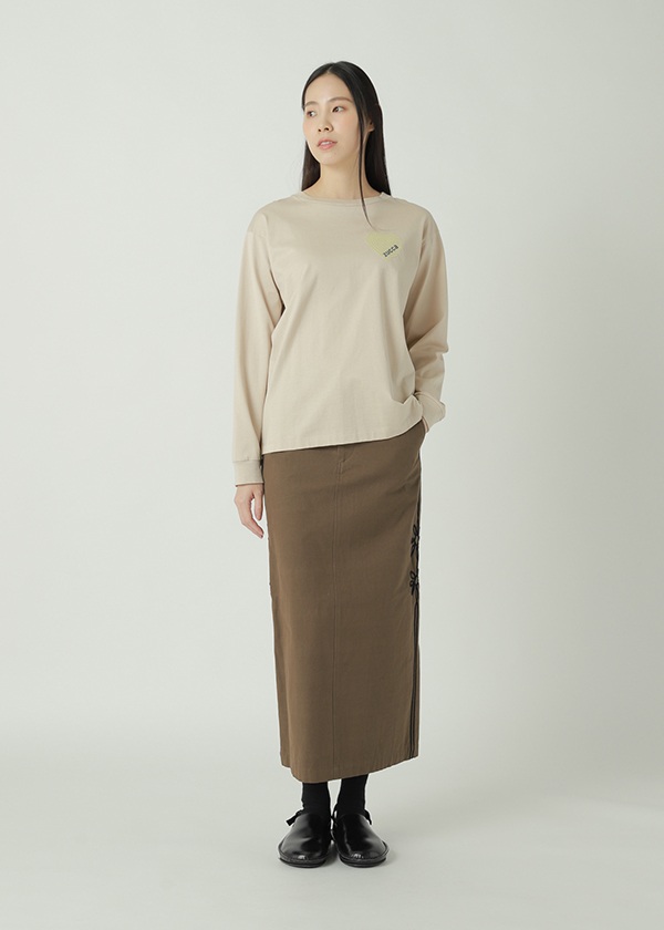 ZUCCa / S HEART EMBROIDERY L/S T / �J�b�g�\�[