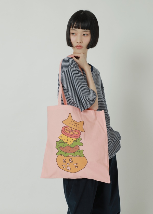 NYA- / HAMBURGER TOTE BAG / �g�[�g�o�b�O