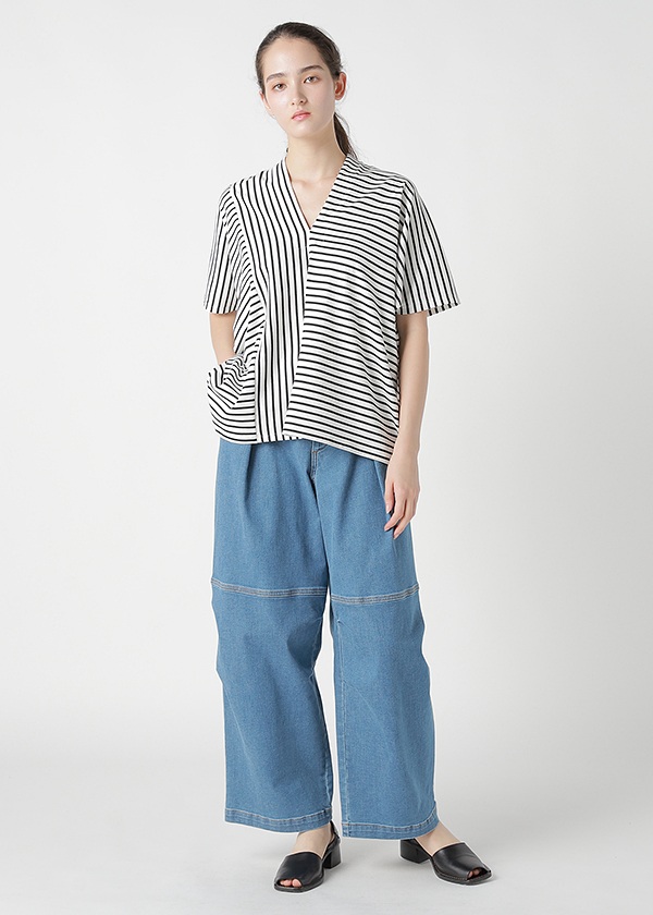 ZUCCa / CENTER STRIPE JERSEY / �J�b�g�\�[