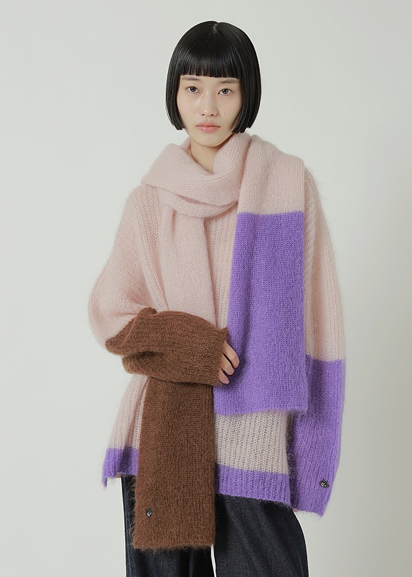 <��s�\��> NYA- / COLOR BLOCK KNIT / �j�b�g�v���I�[�o�[