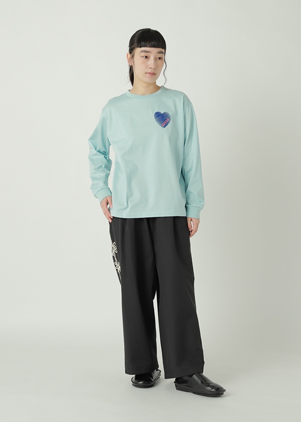ZUCCa / S HEART EMBROIDERY L/S T / �J�b�g�\�[