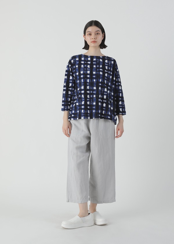 Plantation / S ニジミチェック / プルオーバー(M blue(12)): SALE| A