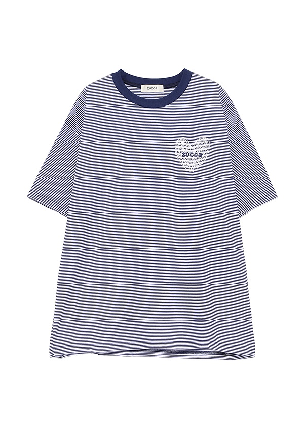 ZUCCa /HEART LOGO STRIPED T / T�V���c