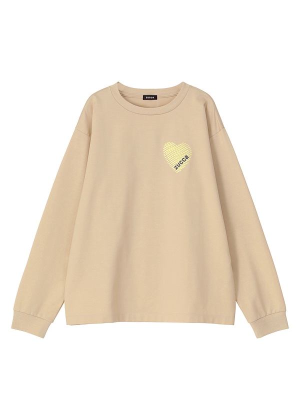 ZUCCa / S HEART EMBROIDERY L/S T / �J�b�g�\�[