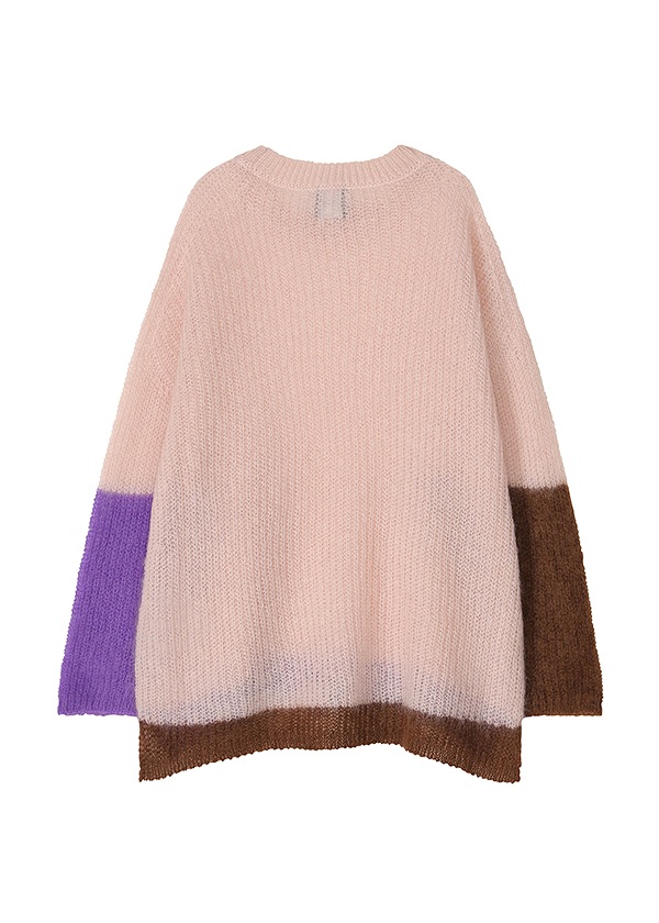 NYA- / COLOR BLOCK KNIT / �j�b�g�v���I�[�o�[