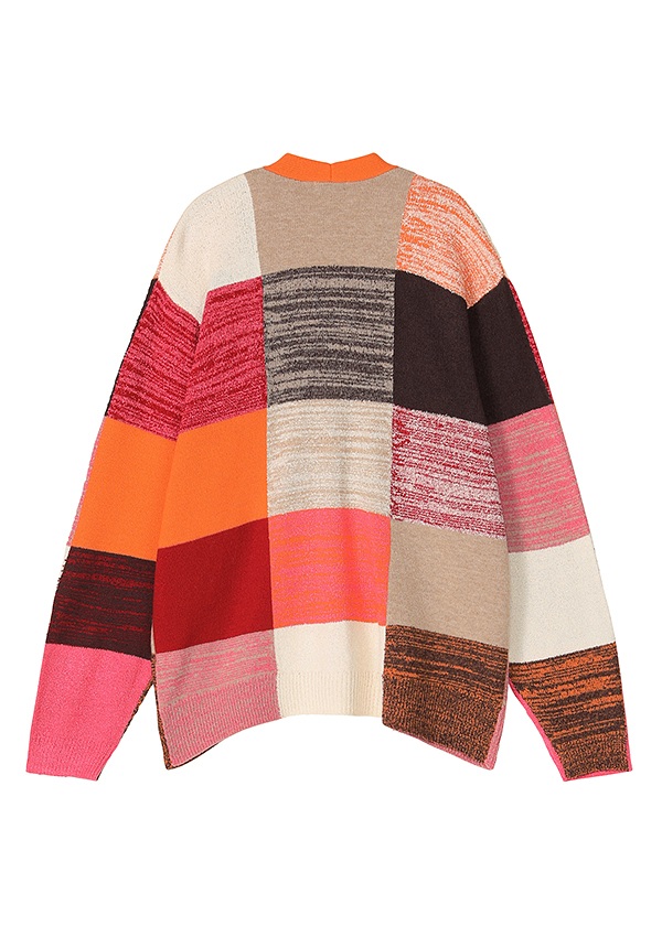 ZUCCa / COLOR BLOCK KNIT / �J�[�f�B�K��
