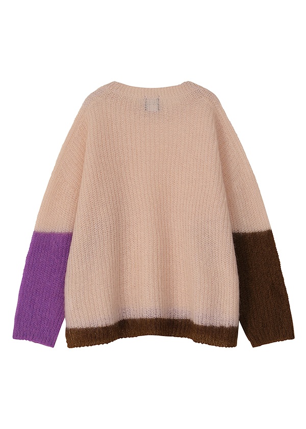 <��s�\��> NYA- / COLOR BLOCK KNIT / �j�b�g�v���I�[�o�[