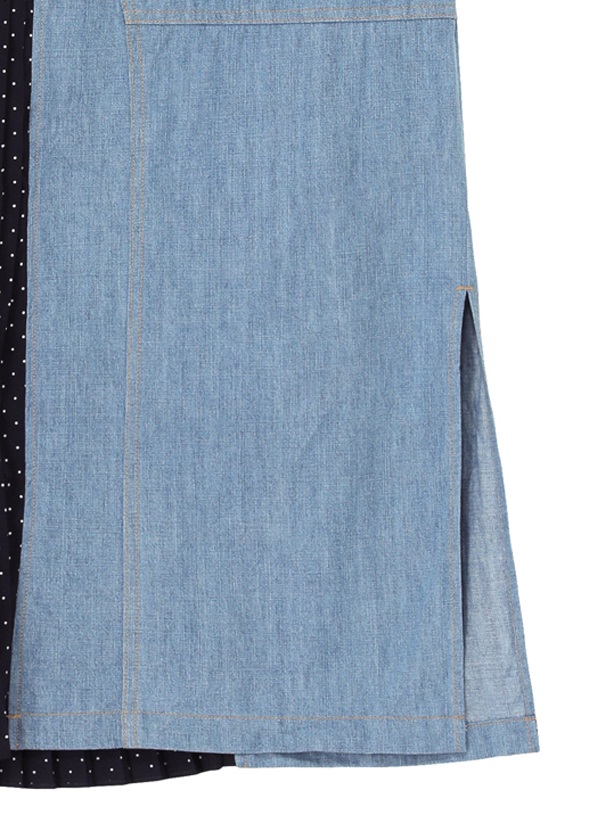 ZUCCa / S デニムプリーツドッキング / スカート(M navy(13)): SALE| A  