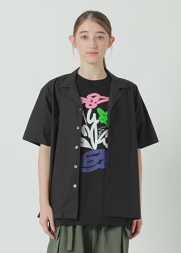 NYA- / OPEN COLLAR SHIRT / �n�[�t�X���[�u�V���c