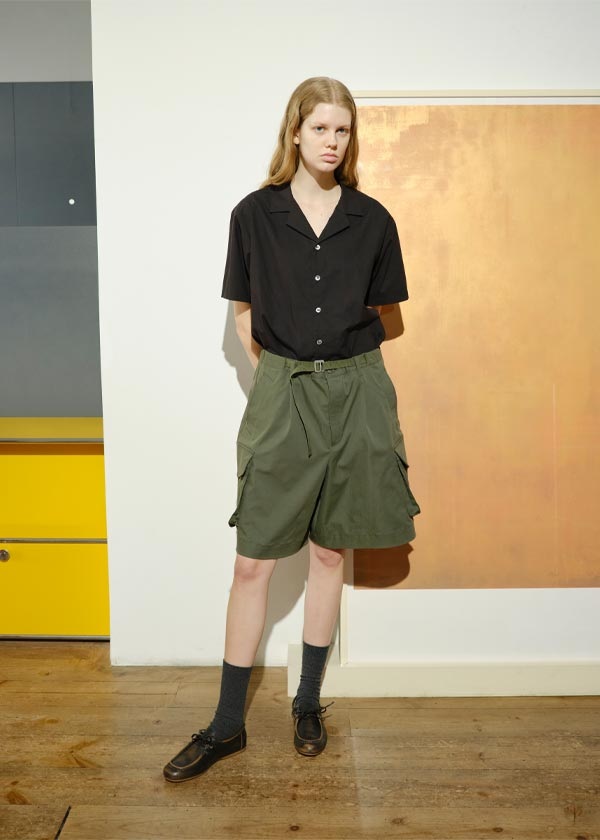 NYA- / OPEN COLLAR SHIRT / �n�[�t�X���[�u�V���c