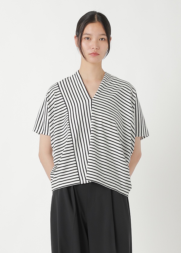 <��s�\��> ZUCCa / CENTER STRIPE JERSEY / �J�b�g�\�[