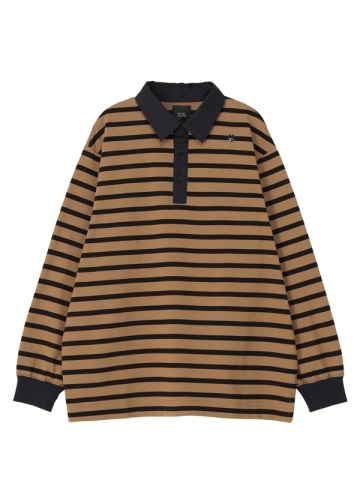 NYA- / (O) RUGBY SHIRT / �����O�X���[�u�g�b�v�X