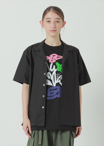 NYA- / OPEN COLLAR SHIRT / �n�[�t�X���[�u�V���c