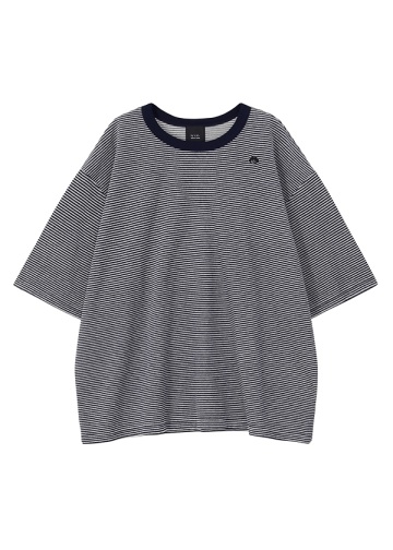 <��s�\��> NYA- / LOOSE VELOUR STRIPED T / T�V���c